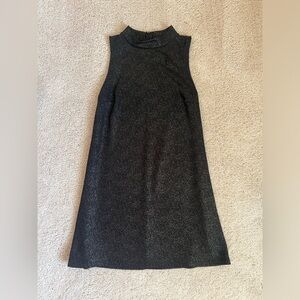 Black Sparkly High Neck Mini Dress